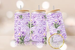 Floral Purple Libbey Can PNG UVDTF Wraps Graphic by PositiveChic ...