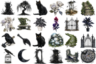 Gothic Garden Clipart Graphic by Markicha Art · Creative Fabrica