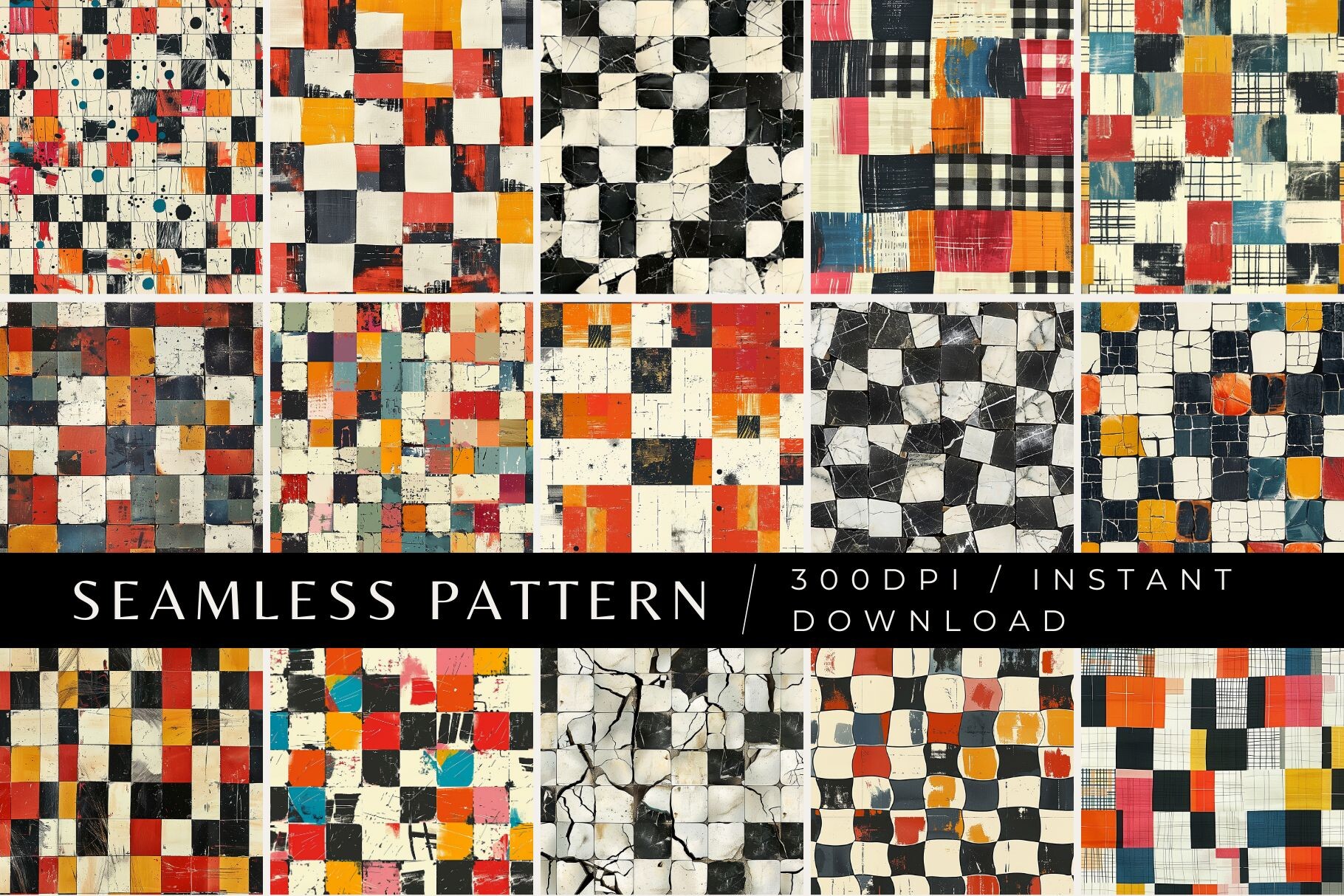 Checkered Fun Seamless Patterns Graphic by Inknfolly · Creative Fabrica