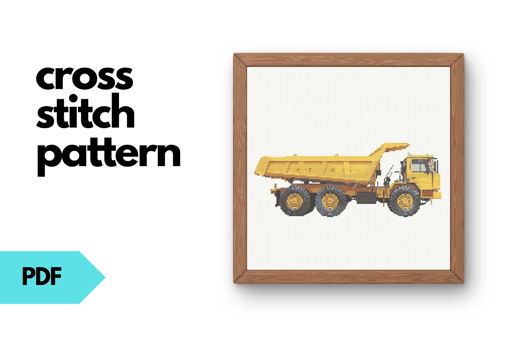 Dump Truck Cross Stitch Pattern