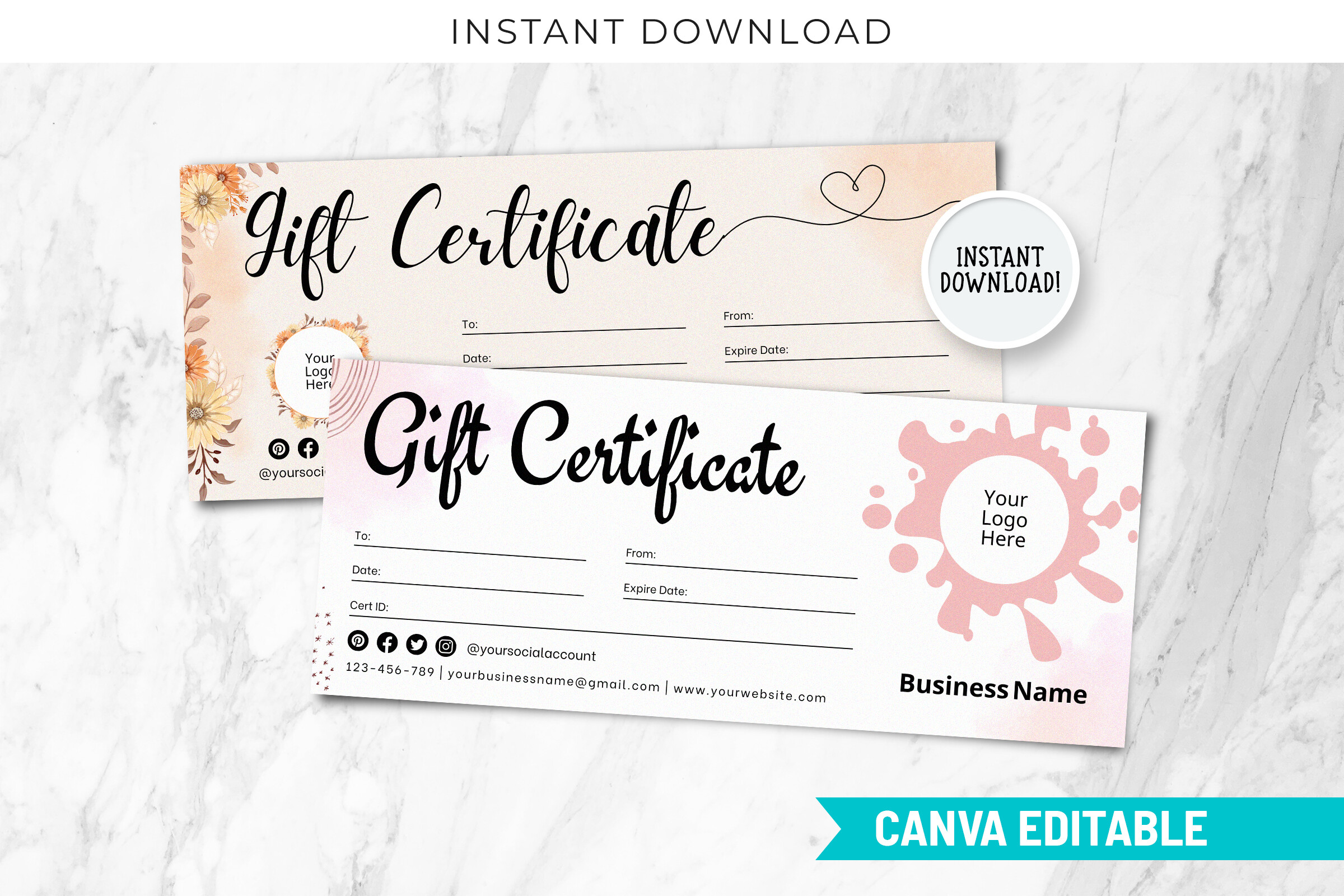 Editable Printable Gift Certificate