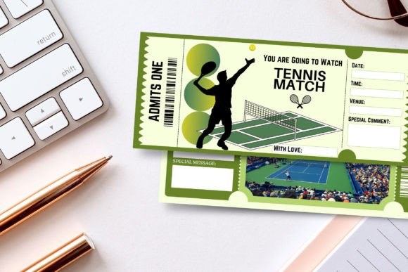 Editable Tennis Event Surprise Ticket