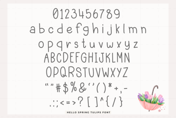Hello Spring Tulips Font PNG with transparent background - Preview 1