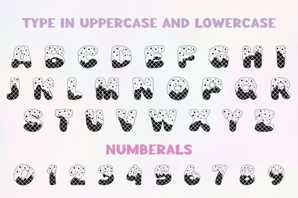 Ice Cream Cone Font PNG with transparent background - Preview 1