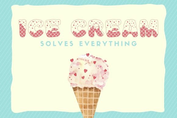 Ice Cream Cone Font PNG with transparent background - Preview 3