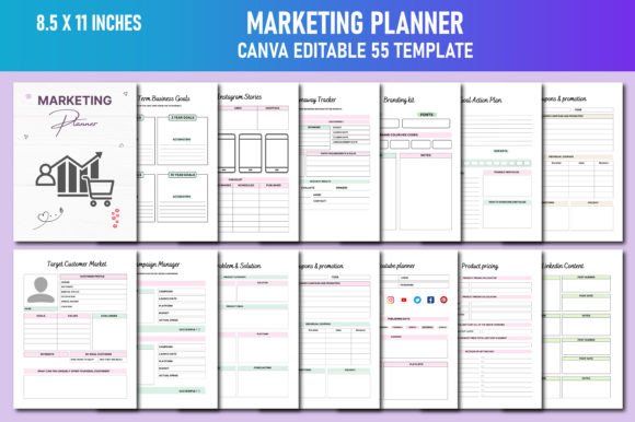 Marketing Planner Canva Kdp Graphics
