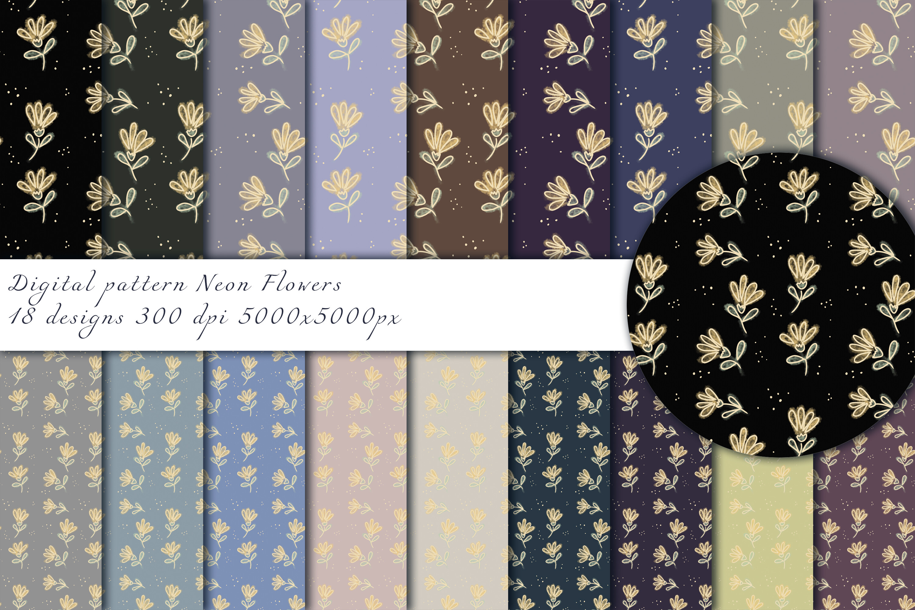 Neon Flowers. Seamless Pattern Graphic by Angel Art · Creative Fabrica