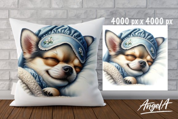 Sleeping chihuahua funny dog PNG sublimation design for humorous breed apparel