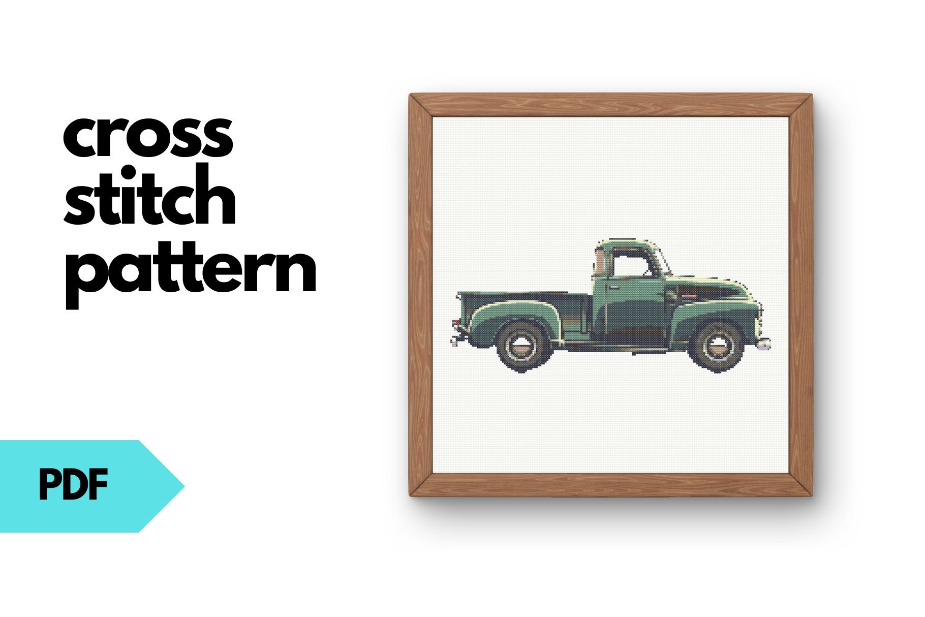 Vintage Pickup Truck Cross Stitch