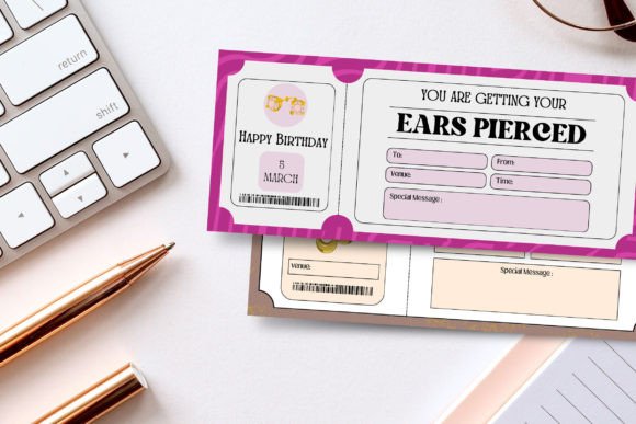 Editable Ear Piercing Gift Boarding Pass