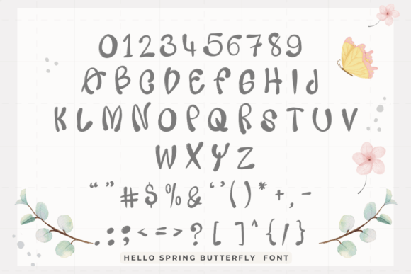 Hello Spring Butterfly Font - Preview 1