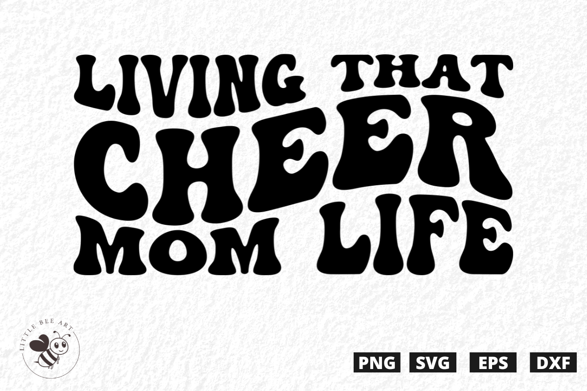 Living That Cheer Mom Life Wavy SVG Graphic by Three Dove · Creative ...