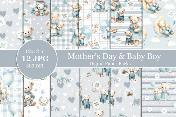 Pink Teddy Bear Baby Girl Digital Paper Graphic by Nam Tiwa · Creative ...