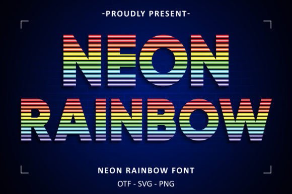 Neon Rainbow Font by Font Craft Studio · Creative Fabrica font preview