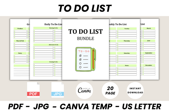 To Do List Bundle Canva Template