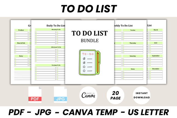 To Do List Bundle Canva Template