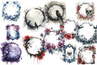 12 Gothic Wreath Frames Clipart PNG Graphic by printztopbrand ...