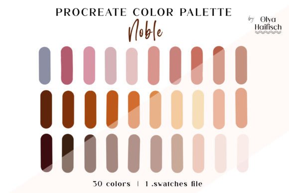 Boho Brown Procreate Color Swatches