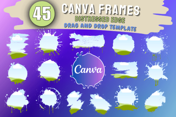 Drag and Drop Canva Frames Grunge Frames