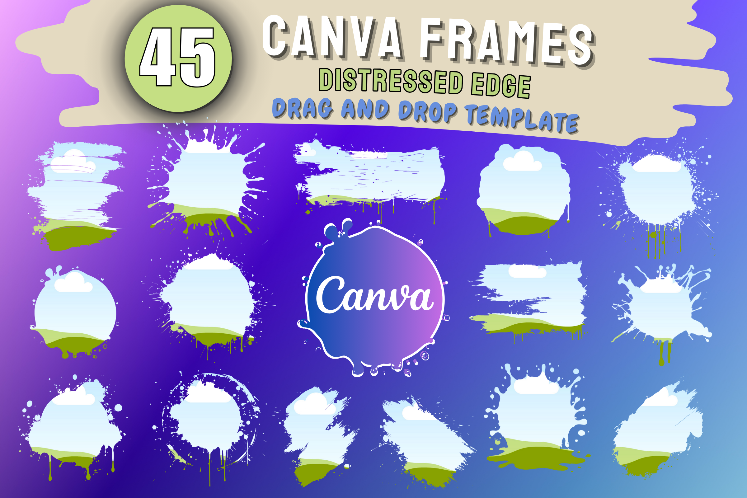 Drag and Drop Canva Frames Grunge Frames