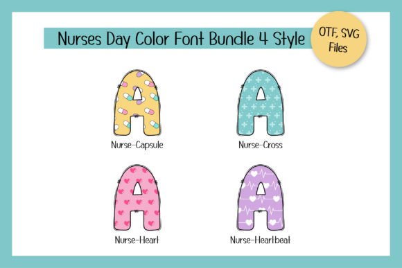 Nurse Alphabet Font PNG with transparent background - Preview 1