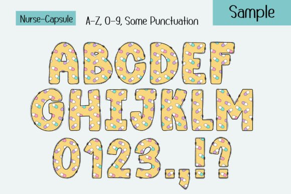 Nurse Alphabet Font PNG with transparent background - Preview 2