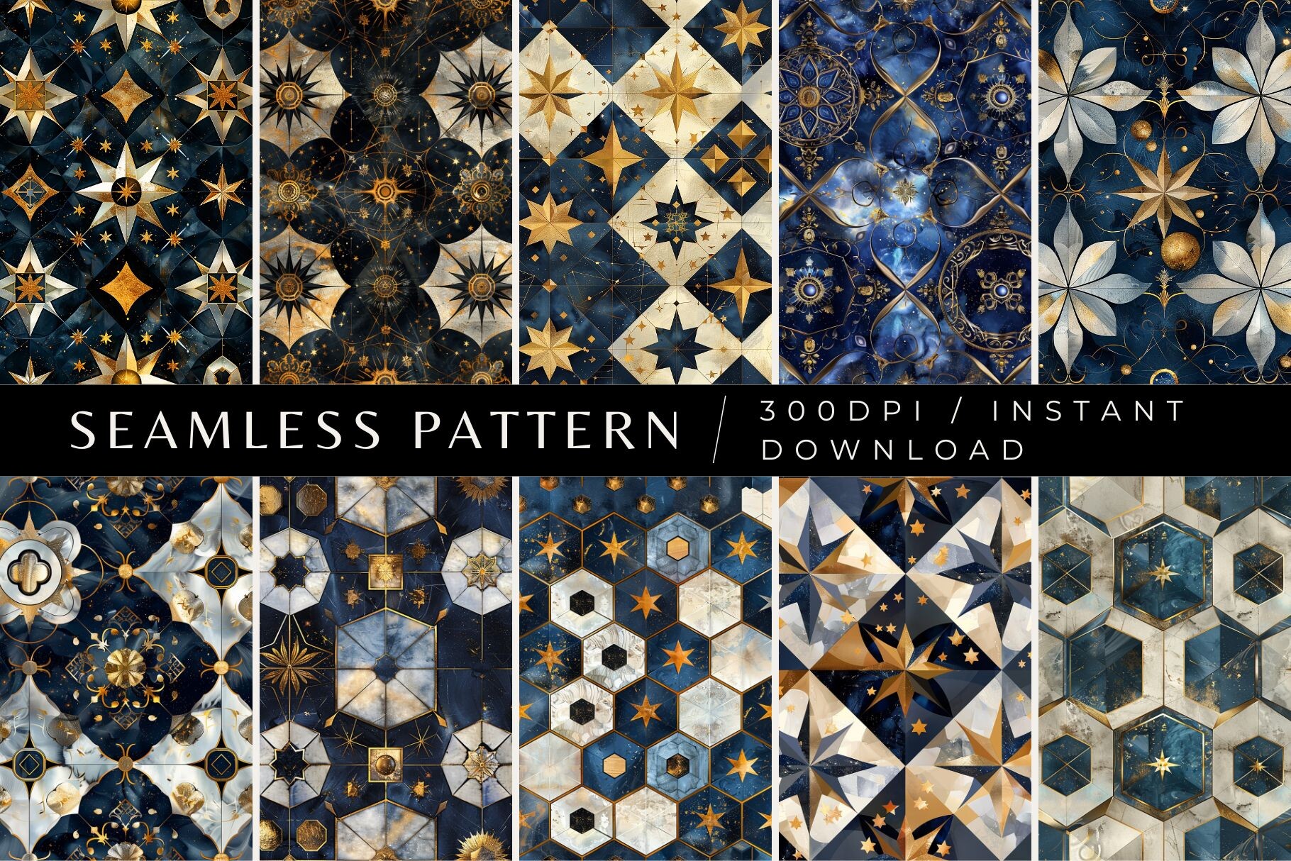 Baroque Celestial Seamless Patterns Graphic by Inknfolly · Creative Fabrica