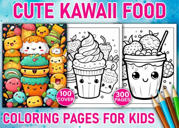 Cute Kawaii Food Coloring Pages for Kids