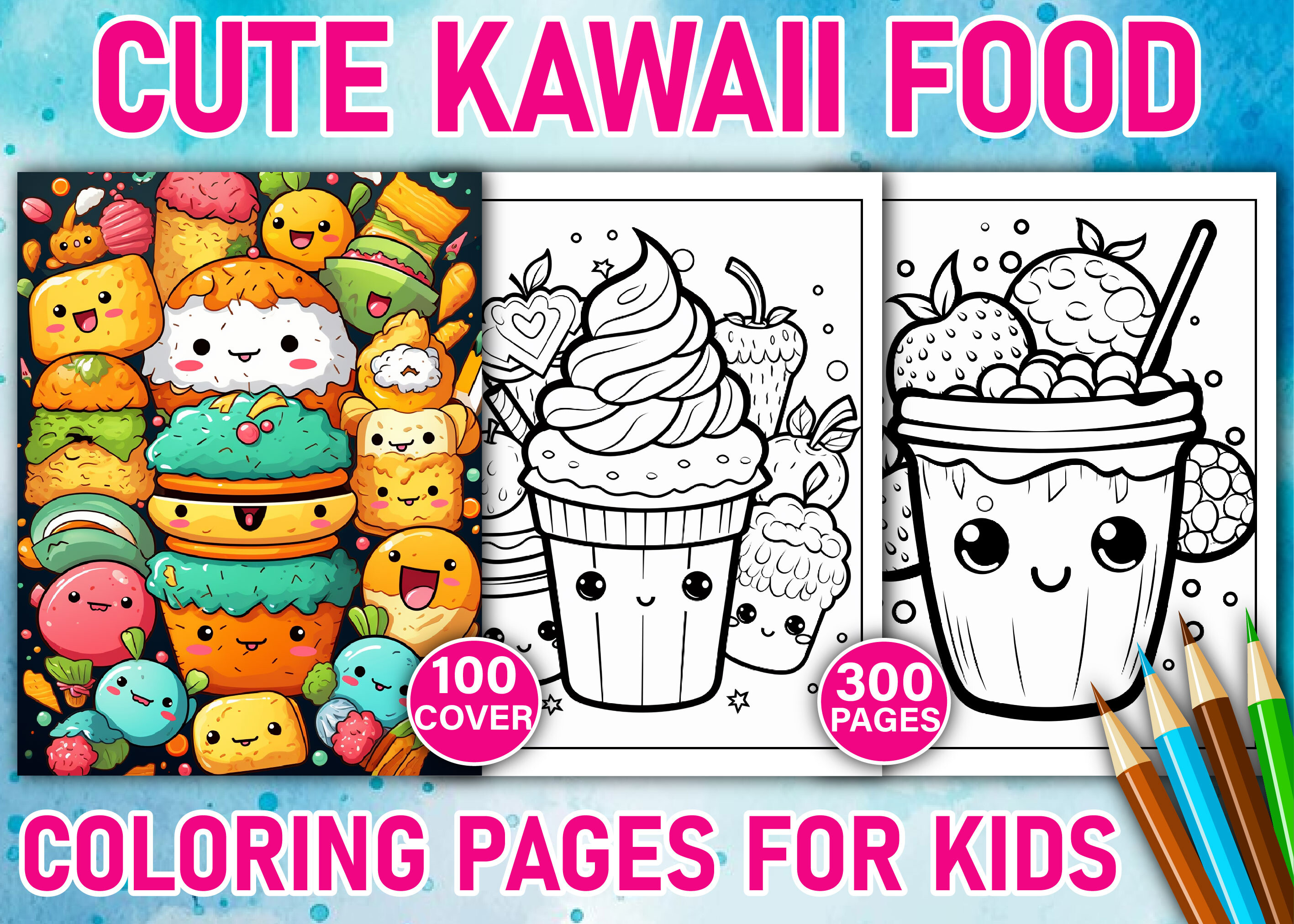 Cute Kawaii Food Coloring Pages for Kids