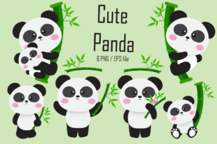 Cute Panda with Bamboo. Graphic by Nidnan.Art · Creative Fabrica
