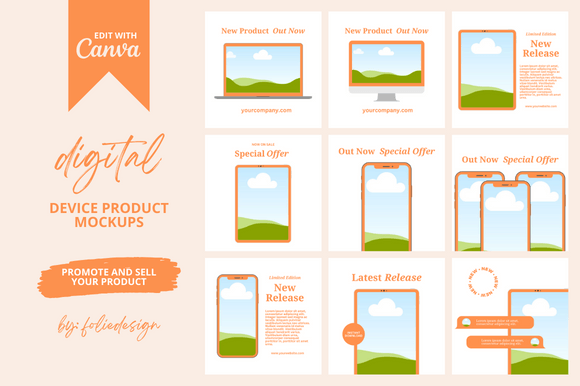 Digital Device Etsy Mockup Graphic Etsy Shop Graphics By FolieDesign
