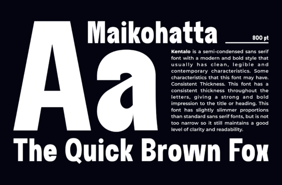 Kentalo Font font preview - 2