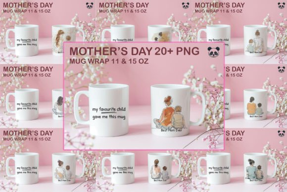 Mom And Littler Boy Mug Wrap Bundle Graphics