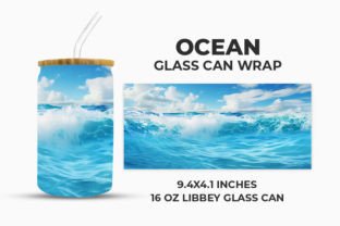 Ocean Glass Can Wrap Graphic by Creative World · Creative Fabrica