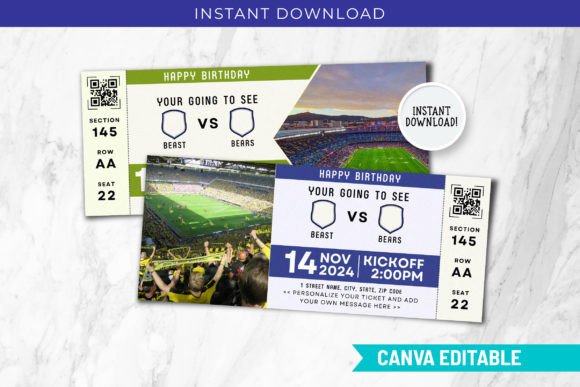 Printable Digital Surprise Soccer Ticket