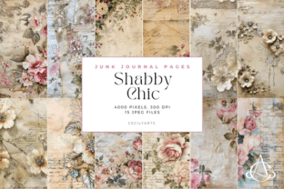 Shabby Chic Junk Journal Pages Graphic by Cecily Arts · Creative Fabrica