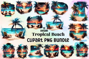 Tropical Beach Clipart PNG Bundle Graphic by Vintage · Creative Fabrica