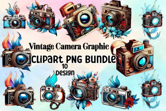 Vintage Camera Graphic Clipart PNG