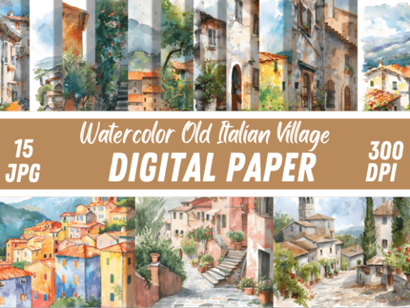 Watercolor Old Italian Paper Background