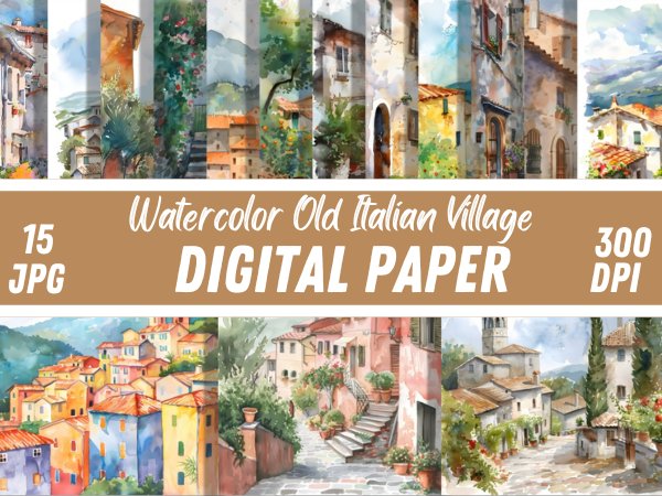 Watercolor Old Italian Paper Background