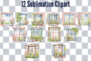 Watercolor Window Spring Background Watercolor Spring Windows Clipart Graphic by Creative Flow · Creative ...