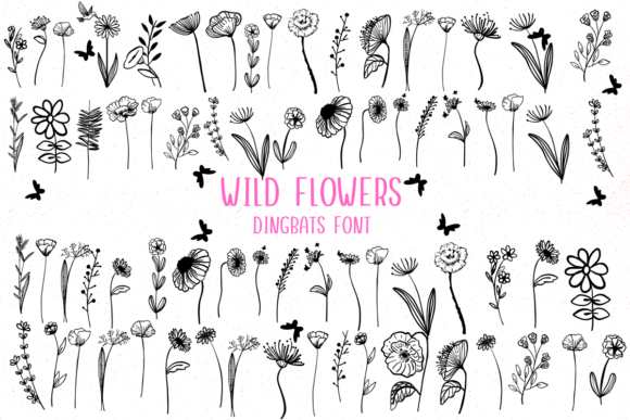 Wild Flowers Dingbats Font By Nongyao