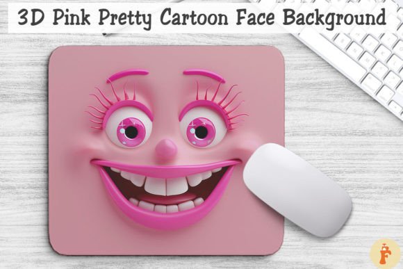 Pink Face Background 3D Pink Pretty Cartoon Face Backgrounds Bundle Bundle · Creative Fabrica