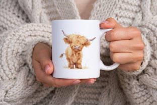 Baby Highland Cow Watercolor Clipart Svg Graphic by ArtCursor ...