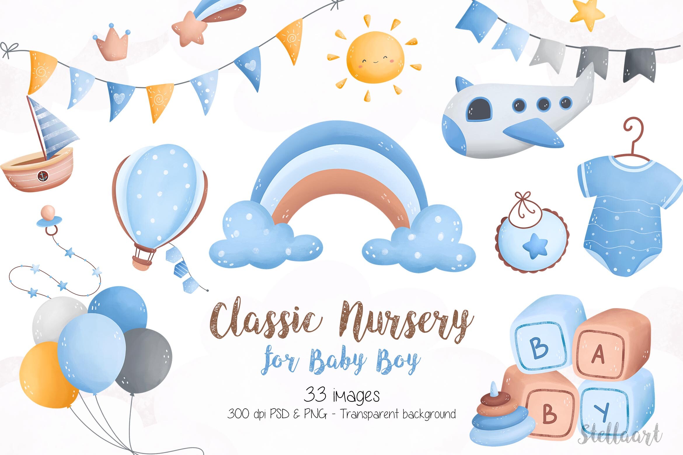 Classic Nursery for Baby Boy Clipart - photo 1