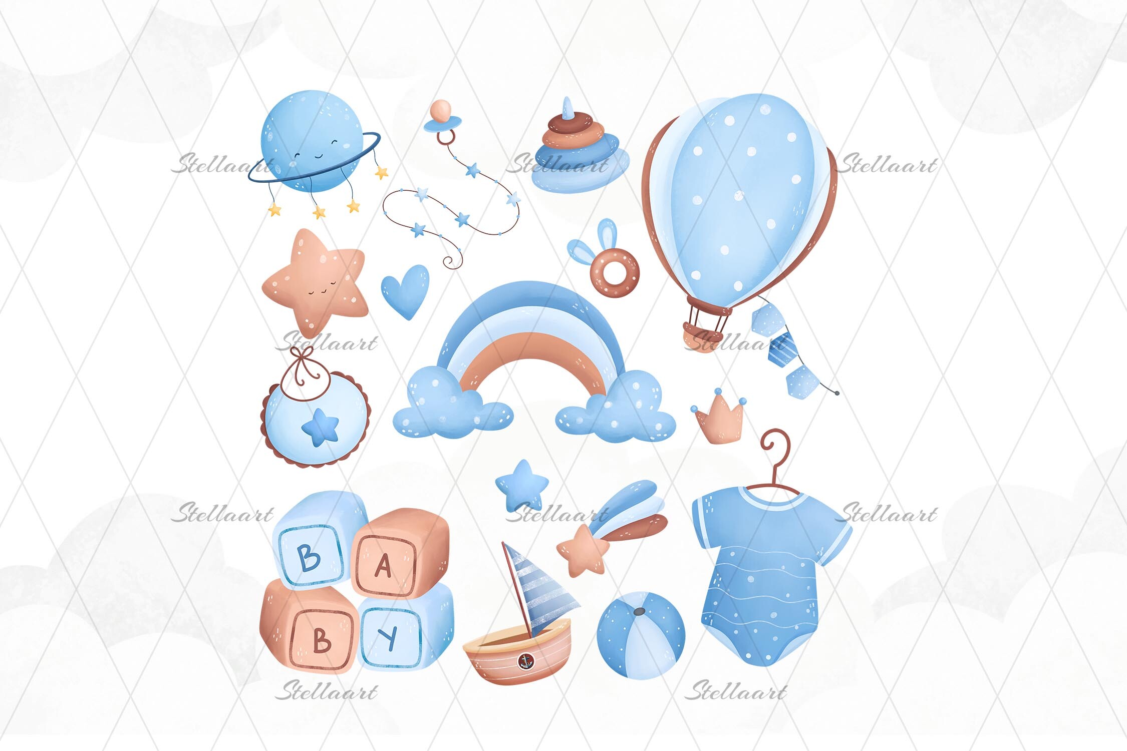 Classic Nursery for Baby Boy Clipart - photo 2