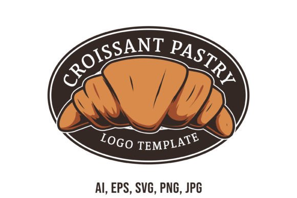 Croissant Pastry Logo Design Template 2
