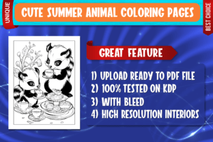 Cute Summer Animal Coloring Pages Graphic by Geniousify · Creative Fabrica