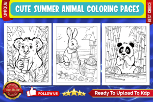 Cute Summer Animal Coloring Pages Graphic by Geniousify · Creative Fabrica