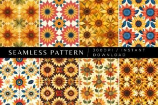 Geometric Sunflower Seamless Patterns Graphic by Inknfolly · Creative ...